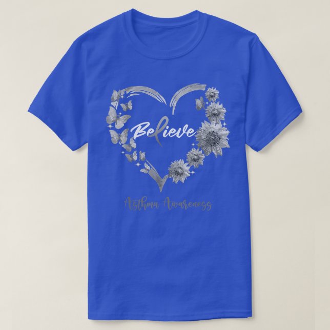 Athma Awareness Heart Butterfly Solros T Shirt (Design framsida)