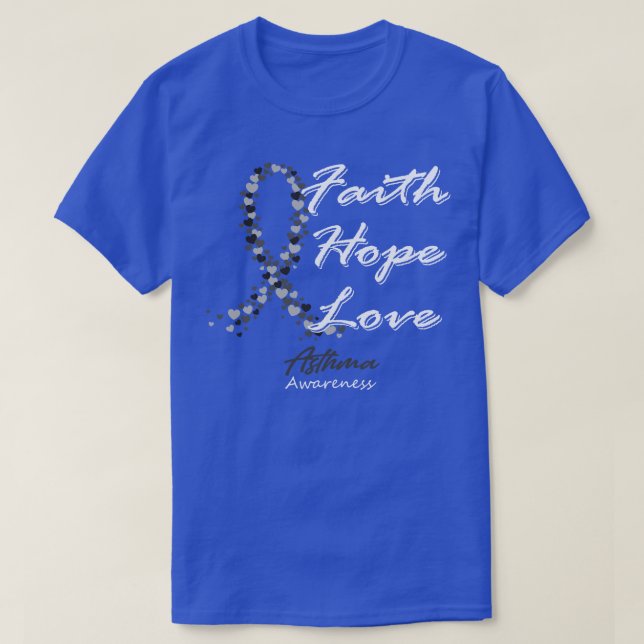 Athma Awareness Hope Kärlek i den här familjen T Shirt (Design framsida)