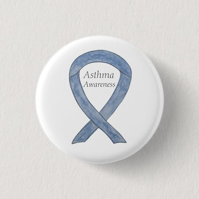 Athma Awareness Ribbon Anpassningsbar Art Pin Butt Knapp (Framsida)