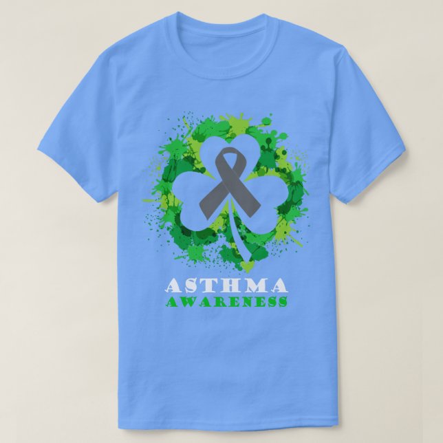 Athma Awareness Ribbon Shamrock Saint patrick Da T Shirt (Design framsida)