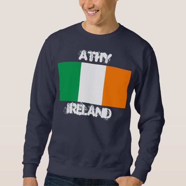 Athy, Irland med irländska flagga Långärmad Tröja (Framsida)
