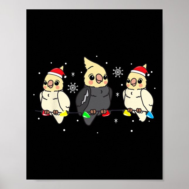 Atiel Bird jul Ljus Funny Pet Julafton Gift Poster (Framsidan)