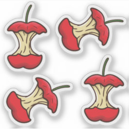 Ätit äppelkärna retro stil roliga frukter klistermärken