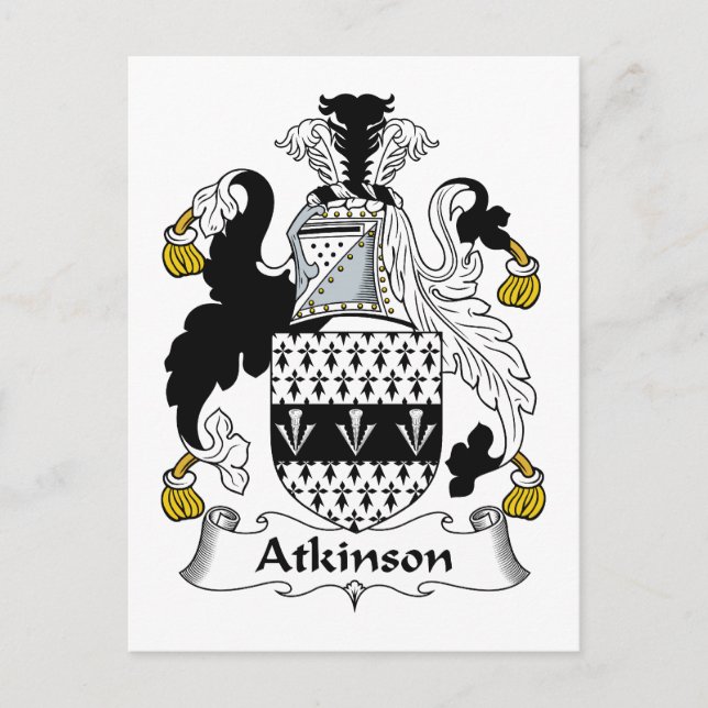 Atkinson Family Crest Vykort (Framsida)