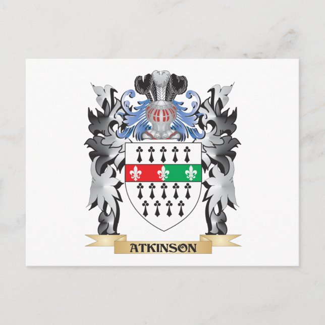 Atkinson vapensköld - familjekrönika vykort (Framsida)
