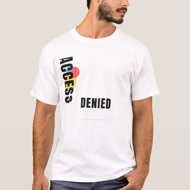 Åtkomst Nekad Rolig Tech Typografi Design T Shirt (Framsida)