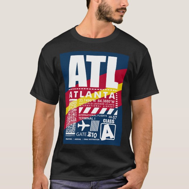 ATL Atlanta Airport T Shirt (Framsida)