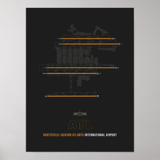 ATL - flygplatsdiagram för Atlanta Poster