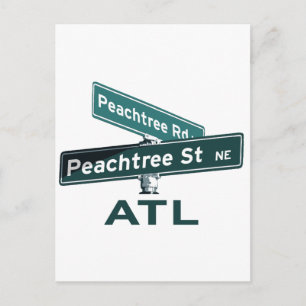 ATL Peachtree Signs Vykort