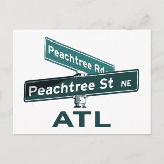 ATL Peachtree-skyltar Vykort