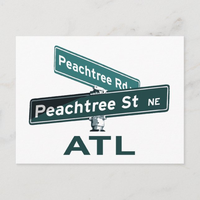 ATL Peachtree-skyltar Vykort (Framsida)