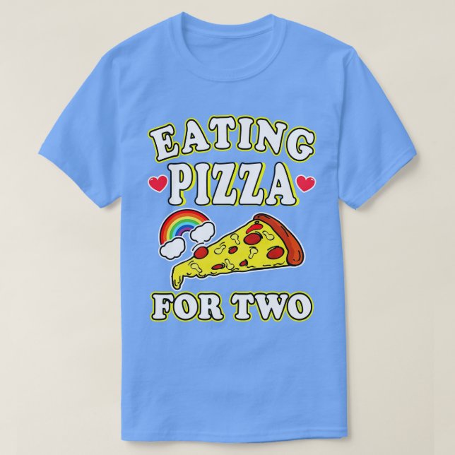 Ätla pizza för två t shirt (Design framsida)
