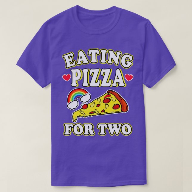 Ätla pizza för två t shirt (Design framsida)