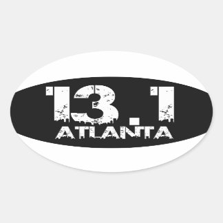 Atlanta 13.1 Halva Marathon Sticker Ovalt Klistermärke