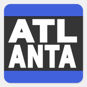 Atlanta 2 Blue Fyrkantigt Klistermärke