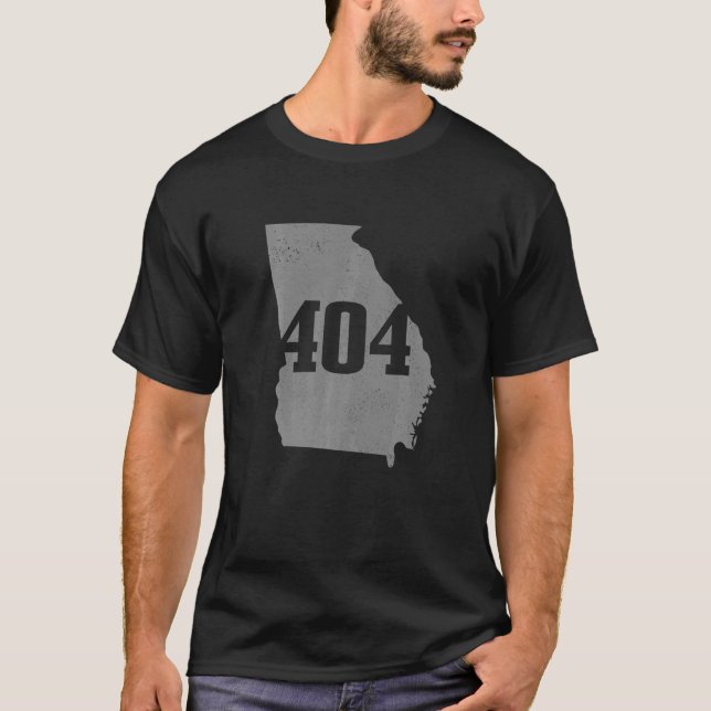 Atlanta 404 Area Code Atl Georgia Karta State Prid T Shirt (Framsida)
