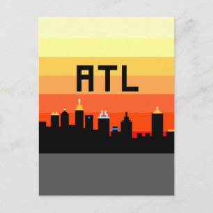 Atlanta 8-Bit Siluett ATL Vykort