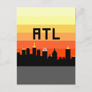 Atlanta 8-Bit Siluett ATL Vykort