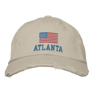 Atlanta American Flagga Baseball Cap Broderad Keps
