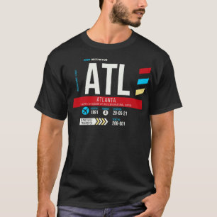 Atlanta ATL Airport Code Baggage Märkre T Shirt