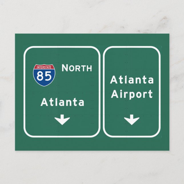 Atlanta ATL Airport I-85 N Interstate Georgia - Vykort (Framsida)