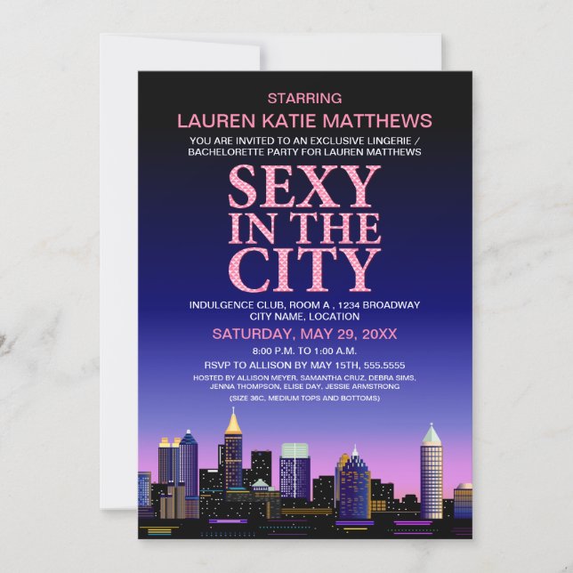 Atlanta Bachelorette Movie Poster Party Inbjudningar (Framsida)