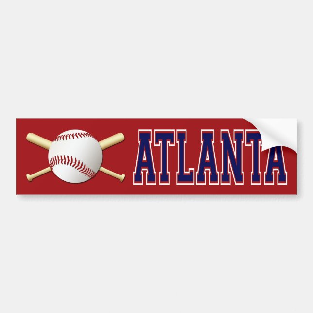 ATLANTA BASEBALL KLISTERMÄRKE (Framsidan)