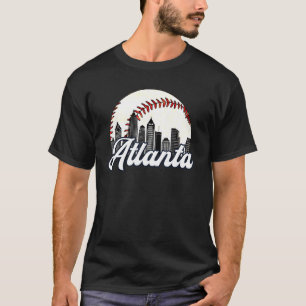 Atlanta Baseball Skyline Atlanta Cityscape T Shirt