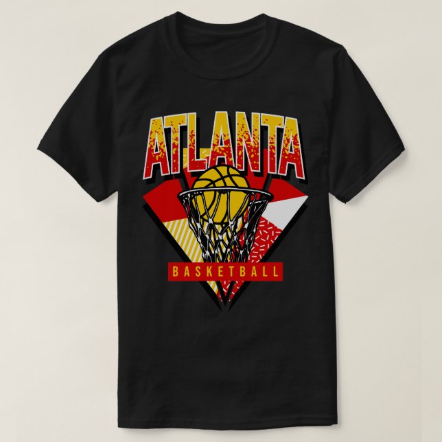 Atlanta Basketball 90s Throwback T Shirt (Design framsida)