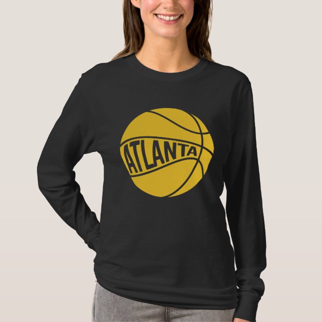 Atlanta Basketball Retro City Georgia State B Ball T Shirt (Framsida)