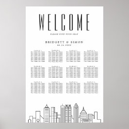 Atlanta Bröllop | 12 Bord-sätesdiagram Poster