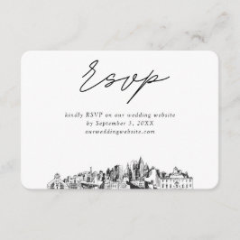 Atlanta Bröllop Minimalist Sketch OSA Tilläggskort