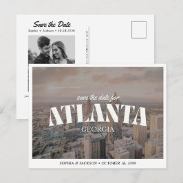 Atlanta Bröllop Spara datum Downtown Retro Vykort