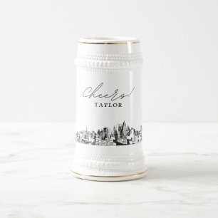 Atlanta Brudens sida Gift Skyline Personlig Sejdel