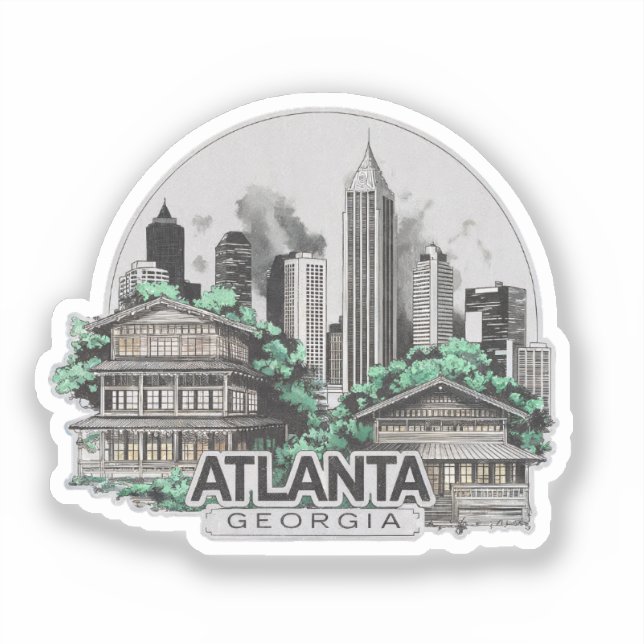 Atlanta City Georgia USA Klistermärken (Framsida)