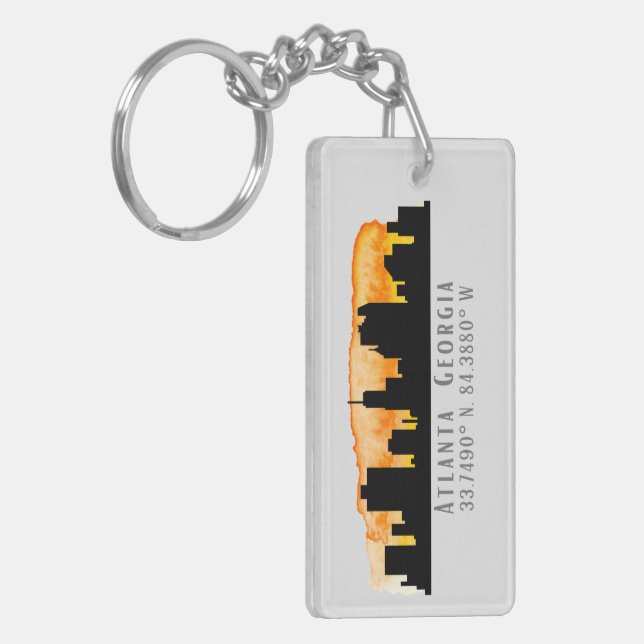 Atlanta City Skyline Karta Coordinates (Vänstra Framsidan)