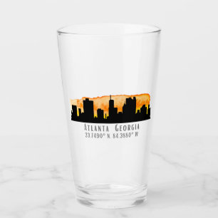 Atlanta City Skyline Karta Coordinates Glaskopp