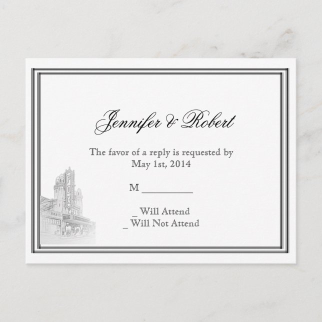 Atlanta Destination Wedding OSA Postcard Inbjudan Vykort (Framsida)