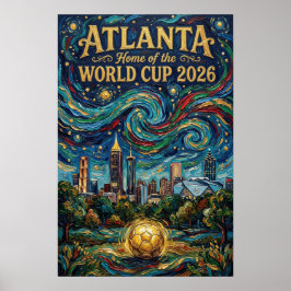 Atlanta Football Art 2026 Stadionsdesign för stade Poster