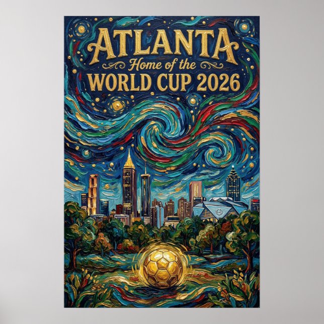 Atlanta Football Art 2026 Stadionsdesign för stade Poster (Framsidan)