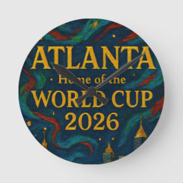 Atlanta Football Elegant Konstverk 2026 Rund Klocka