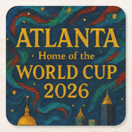 Atlanta Football Elegant Konstverk 2026 Underlägg Papper Kvadrat