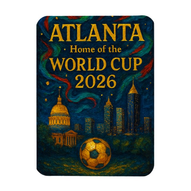 Atlanta Fotboll Elegant Konst 2026 Magnet (Vertikal)