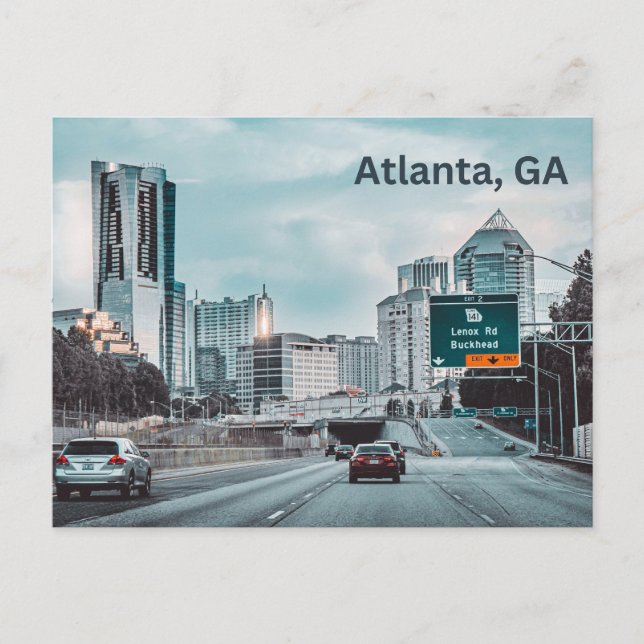 Atlanta, GA Downtown Highway Vykort (Framsida)