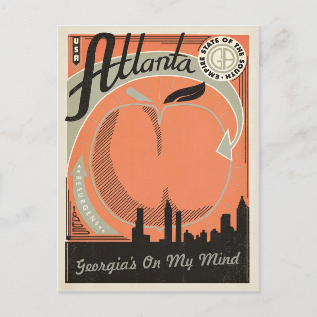 Atlanta, GA - Georgien är på min mind Vykort (Framsida)