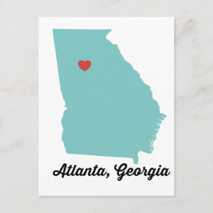 Atlanta, GA - grafisk design av atanta Georgia Vykort