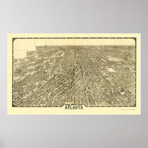 Atlanta, GA Panoramic Karta - 1919 Poster