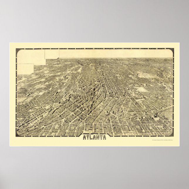 Atlanta, GA Panoramic Karta - 1919 Poster (Framsidan)