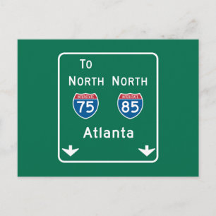 Atlanta, GA Road Sign Vykort