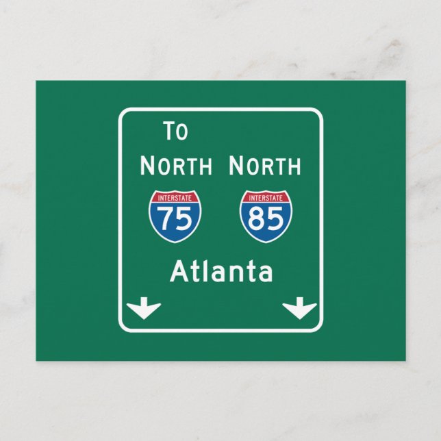 Atlanta, GA Road Sign Vykort (Framsida)